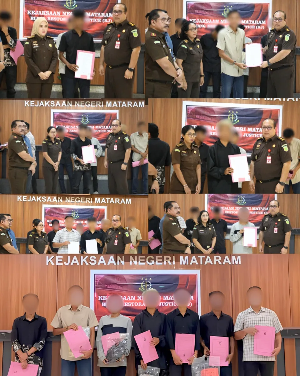 Wujud Penegakan Hukum Humanis, Kejari Mataram Hentikan 6 Perkara dengan Restorative Justice